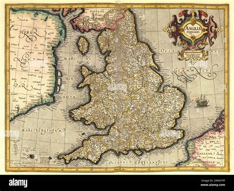 Atlas Map From 1623 England Digitally Restored Reproduction From An