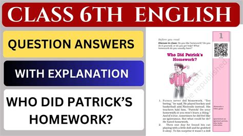 Who Did Patricks Homework Ncert Solution Class English Chapter