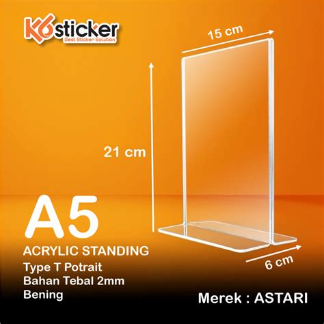 Jual Acrylic Tent Holder Akrilik Tent Card A5 T Portrait 2mm Krilik