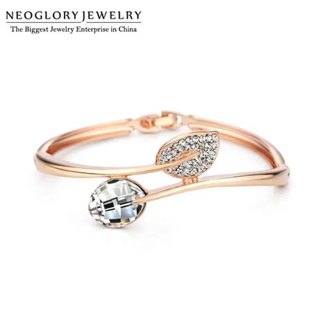 Neoglory Austria Crystal Gold Plated Chain Bangles And Bracelets For Women Jewelry 2015 New T