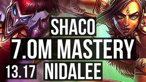 Shaco Vs Nidalee Jng 7 0m Mastery 1400 Games 6 Solo Kills