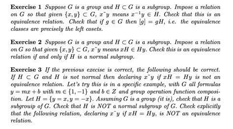 Solved Exercise 1 Suppose G Is A Group And HCG Is A Chegg