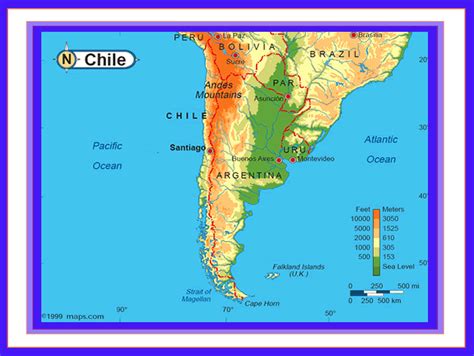 Chile Major Cities Map