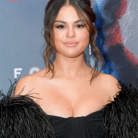 Selena Gomez Wears Black Feathered Mini Dress At The Dead Dont Dies