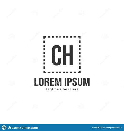 Initial Ch Logo Template With Modern Frame Minimalist Ch Letter Logo