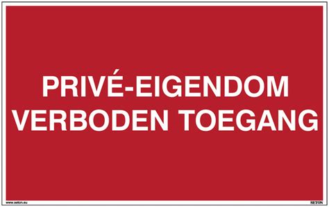 Verbodsborden Priv Eigendom Verboden Toegang Seton Belgi