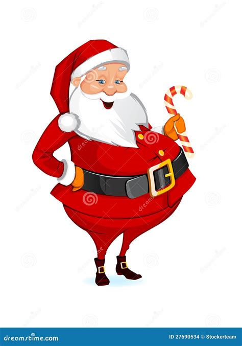 Christmas Santa Claus With Candy Stock Illustration Illustration Of