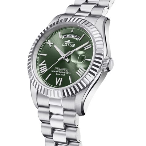 Reloj De Hombre Lotus Freedom Con Esfera Verde