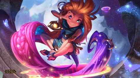 Hd Wallpaper Zoe From League Of Legends With Pink And Orange Hair