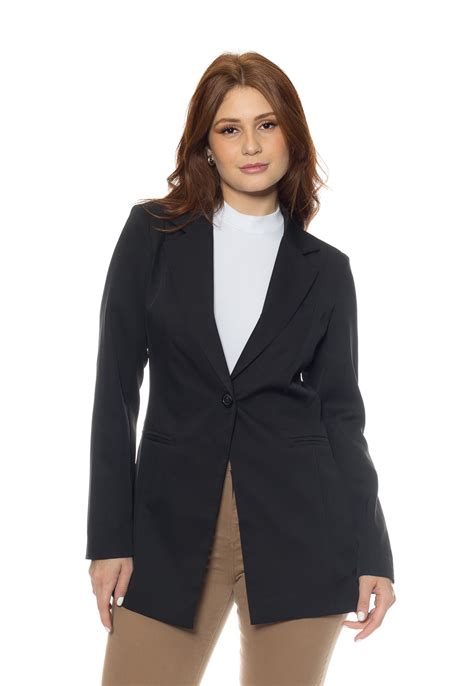 Blazer Feminino Alfaiataria Acinturado Manga Longa Crocker