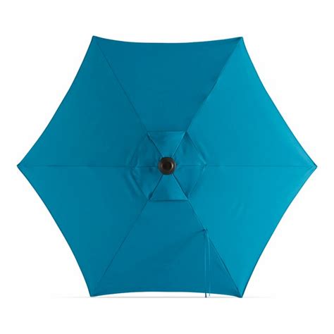 Style Selections 7.5-ft Steel Teal No-tilt Market Patio Umbrella with ...