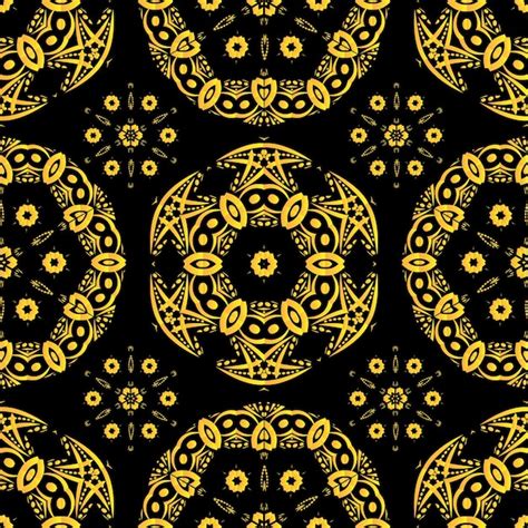 Premium Vector Seamless Pattern With Abstract Ornament Round Mandala