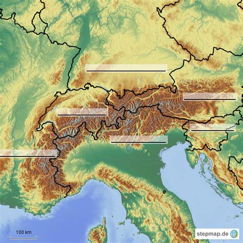 Stepmap L Nder Der Alpen Landkarte F R Europa