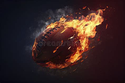 Realistic American Football In The Fire Stock Illustration