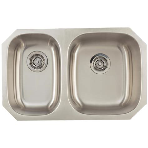 Plumbing N Parts 28 25 L Undermount Double Bowl Stainless Steel Kitchen Sink Wayfair