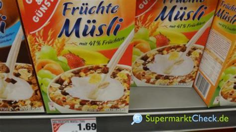 Gut Günstig Früchte Müsli Preis Angebote Kalorien Nutri Score