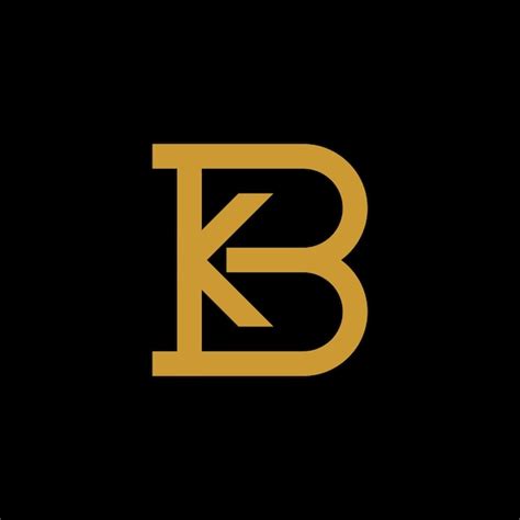 Premium Vector Abstract Initial Letter Bk Or Kb Logo In Gold Color