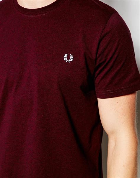 Lyst Fred Perry T Shirt In Crew Neck Mahogany In Purple For Men