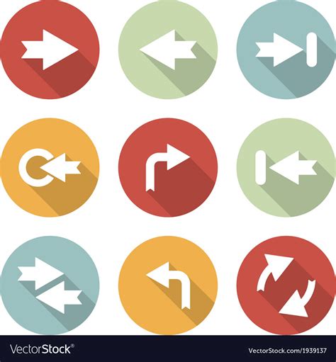 Arrow Sign Icon Set Royalty Free Vector Image Vectorstock