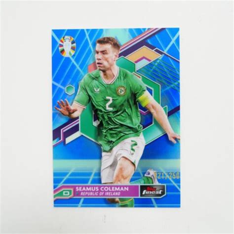 2023 TOPPS FINEST ROAD TO UEFA EURO 2024 SEAMUS COLEMAN BLUE REFRACTOR