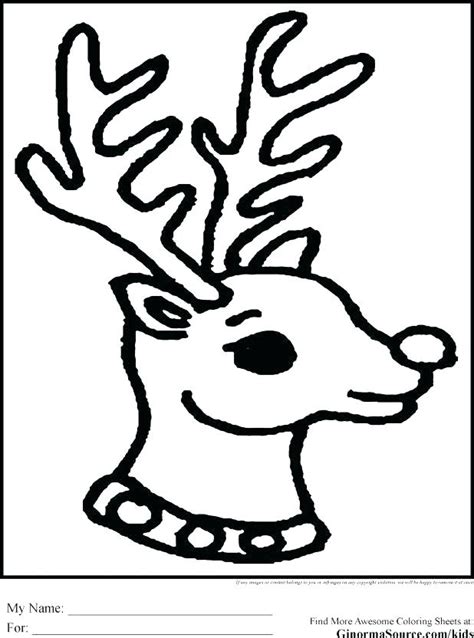 Reindeer Head Coloring Pages At Free Printable