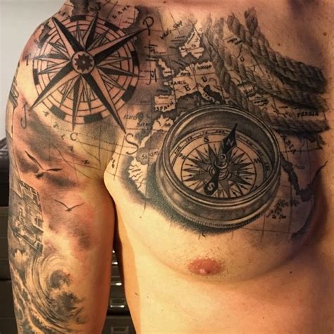 Tattoo Trends - Compass Map Tattoo by Fabrizio Converso ...