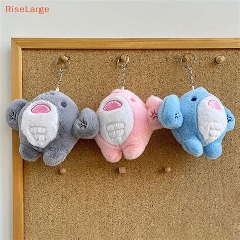 [RiseLarge] Cartoon Cute Creative Plush Muscle shark Doll keychain ...