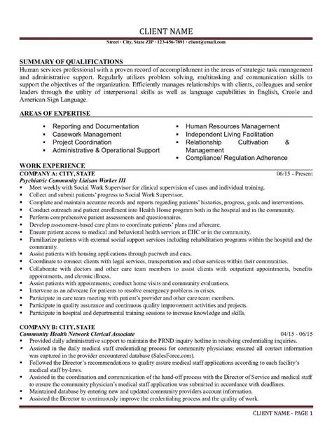 Human Services Resume Examples