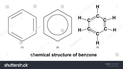 Three Ways Draw Chemical Structure Benzene Stock Vector Royalty Free