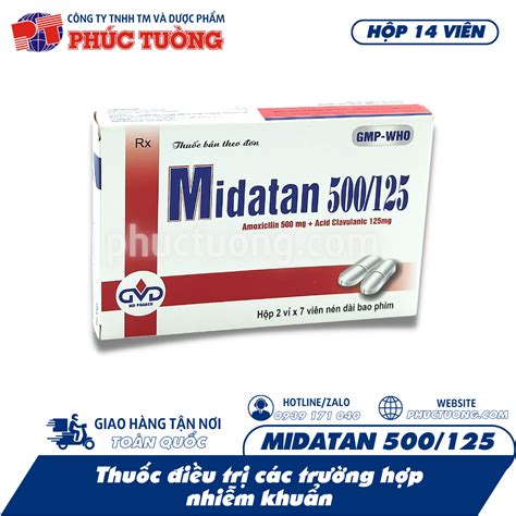MIDATAN 500/125 - Điều trị nhiễm khuẩn