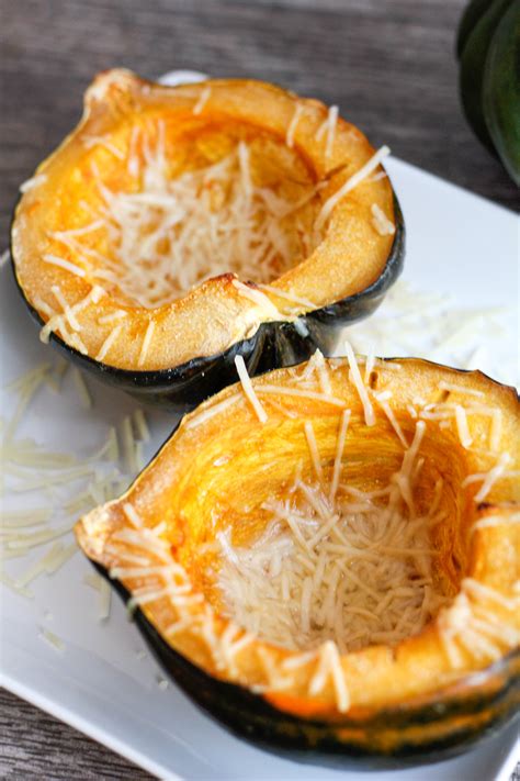 Baked Acorn Squash With Garlic Parmesan Cheese RunEatSnap