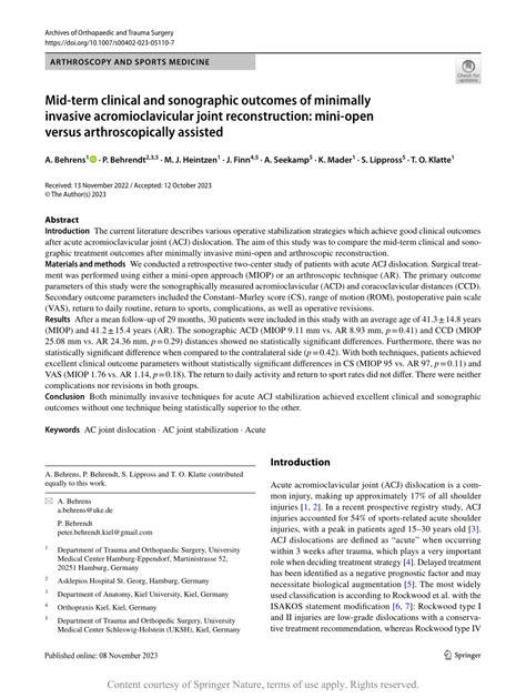 PDF Mid Term Clinical And Sonographic Outcomes Of Minimally Invasive