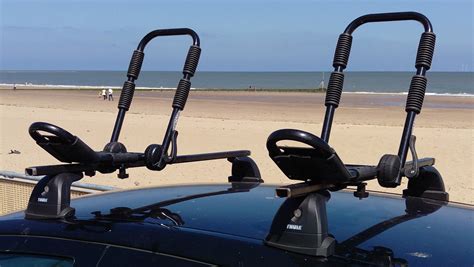 Folding Heavy Duty Kayak Roof Rack Double J Bars Canoe Carrier And Straps Ebay