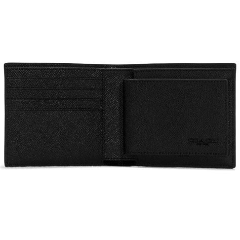 Spreesuki Coach Men 3 In 1 Wallet In Crossgrain Leather Black C6331