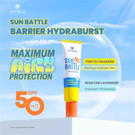 Jual Emina Sun Battle Bariar Hydraburst Sunscreen SPF 50 PA