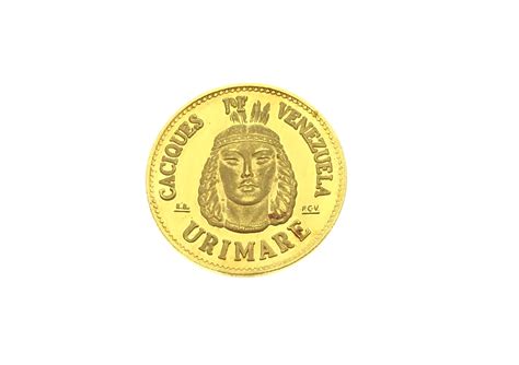 Lot Caciques De Venezuela Chief Urimare Gold Coin