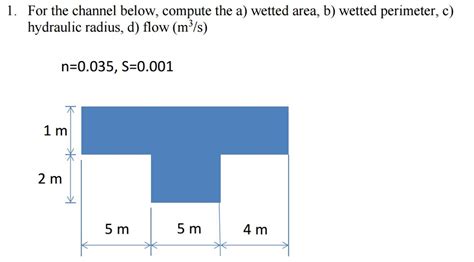 Solved For the channel below, compute the wetted area, | Chegg.com