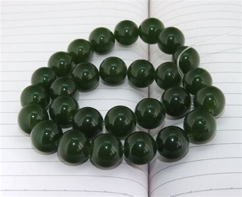 SALE PRICE Dark Green ,olive Green Jade Beads Round Shape 16mm, 18mm ...