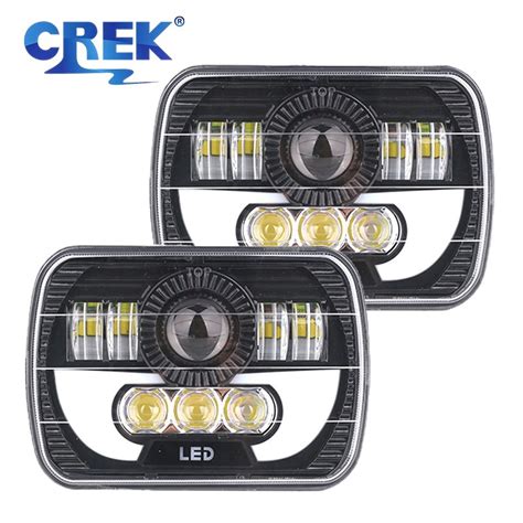 Crek Truck 5x7 Inch Rectangle Angel Eye Led Projector Headlight For