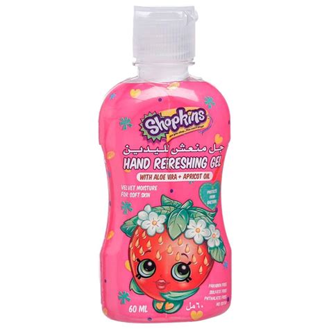 Shopkins Travel Hand Gel Sanitizer 60ml No Alcohol Safe For Kids