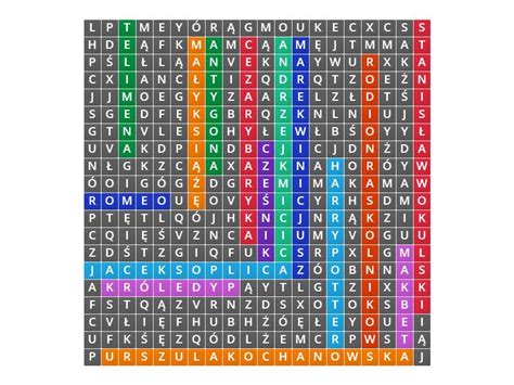 Bohaterowie Naszych Lektur Wordsearch