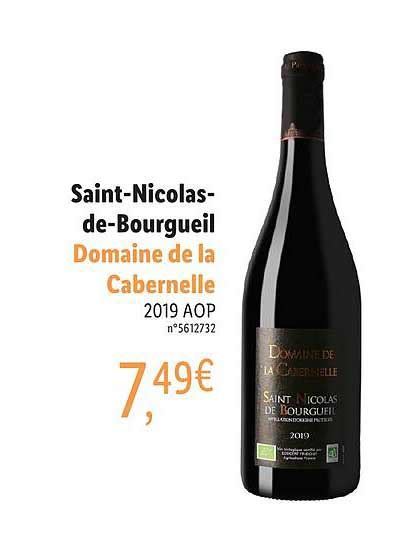 Promo Saint Nicolas De Bourgueil Domaine De La Cabernelle Aop Chez