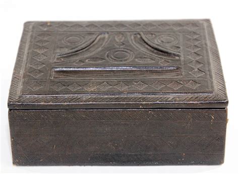 African Tuareg Hand Tooled Black Leather Box For Sale At 1stDibs