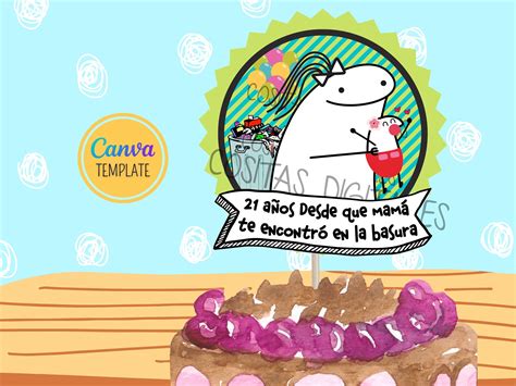 Flork Cake Topper Imprimible Divertido Deformito Meme Editable México