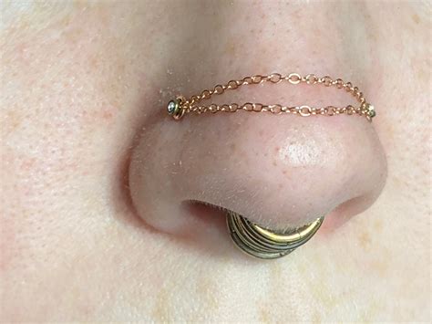 Custom Size Doppelte Piercing Kette Nasen Ohr Knorpel Etsy De