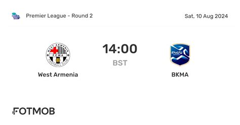 West Armenia Vs Bkma Live Score Predicted Lineups And H2h Stats