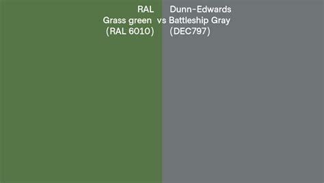 Ral Grass Green Ral 6010 Vs Dunn Edwards Battleship Gray Dec797 Side By Side Comparison