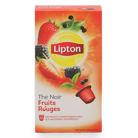 Thé noir aux fruits rouges Lipton 10 capsules La Belle Vie