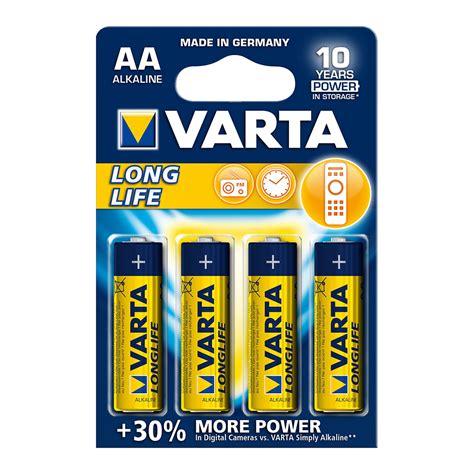 Aa Batteri Varta Long Life Kr I Lager Valostore Se