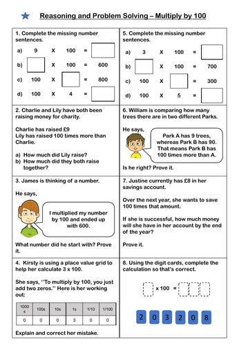 White Rose Maths Year 4 Block 4 Multiply By 100 Problem Solving And Reasoning Teaching